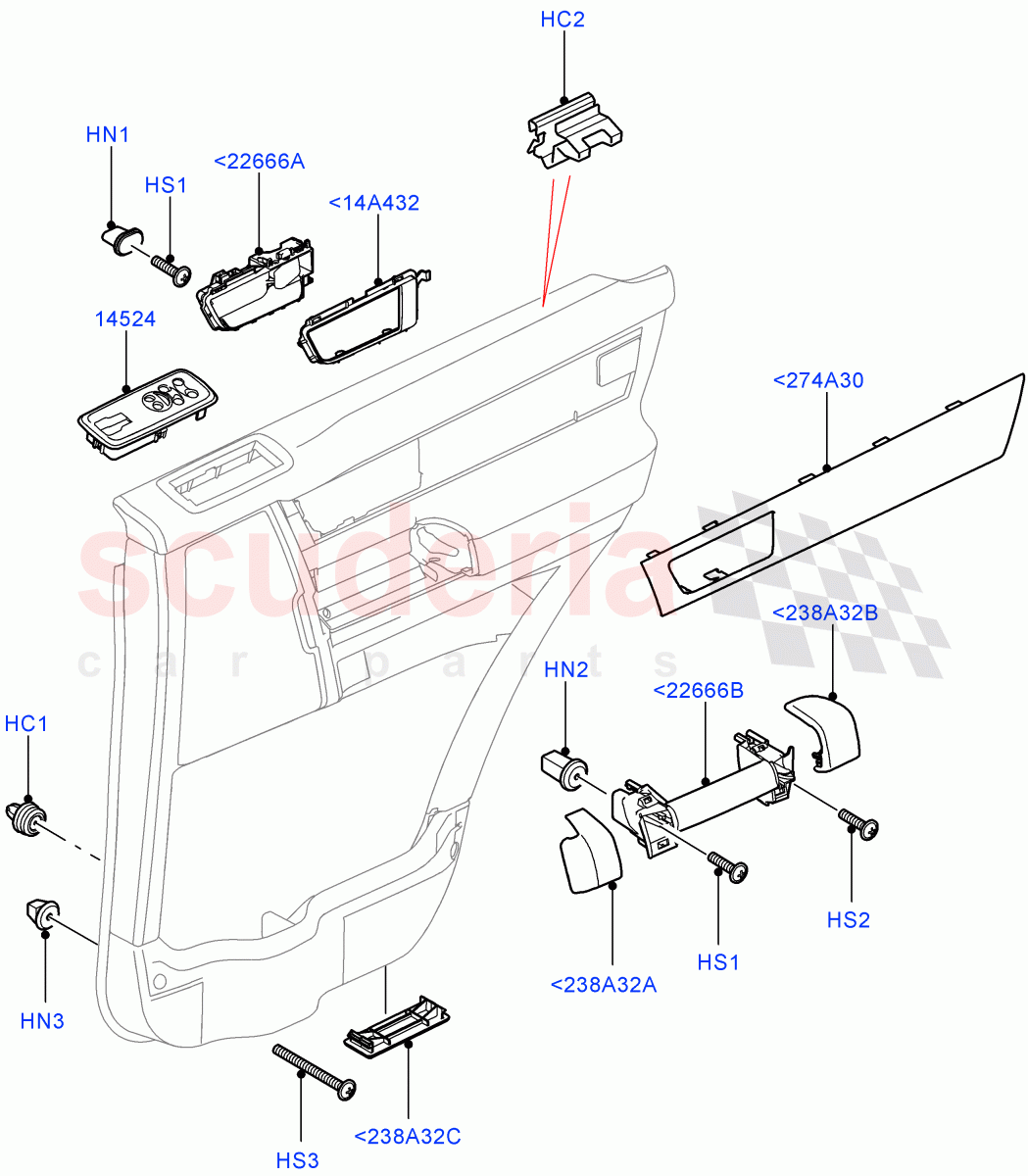 Rear Door Trim Installation ((V) FROMAA000001) of Land Rover Land Rover Discovery 4 (2010-2016) [5.0 OHC SGDI NA V8 Petrol]
