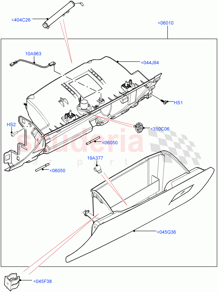Glove Box of Land Rover Land Rover Range Rover Velar (2017+) [3.0 I6 Turbo Diesel AJ20D6]