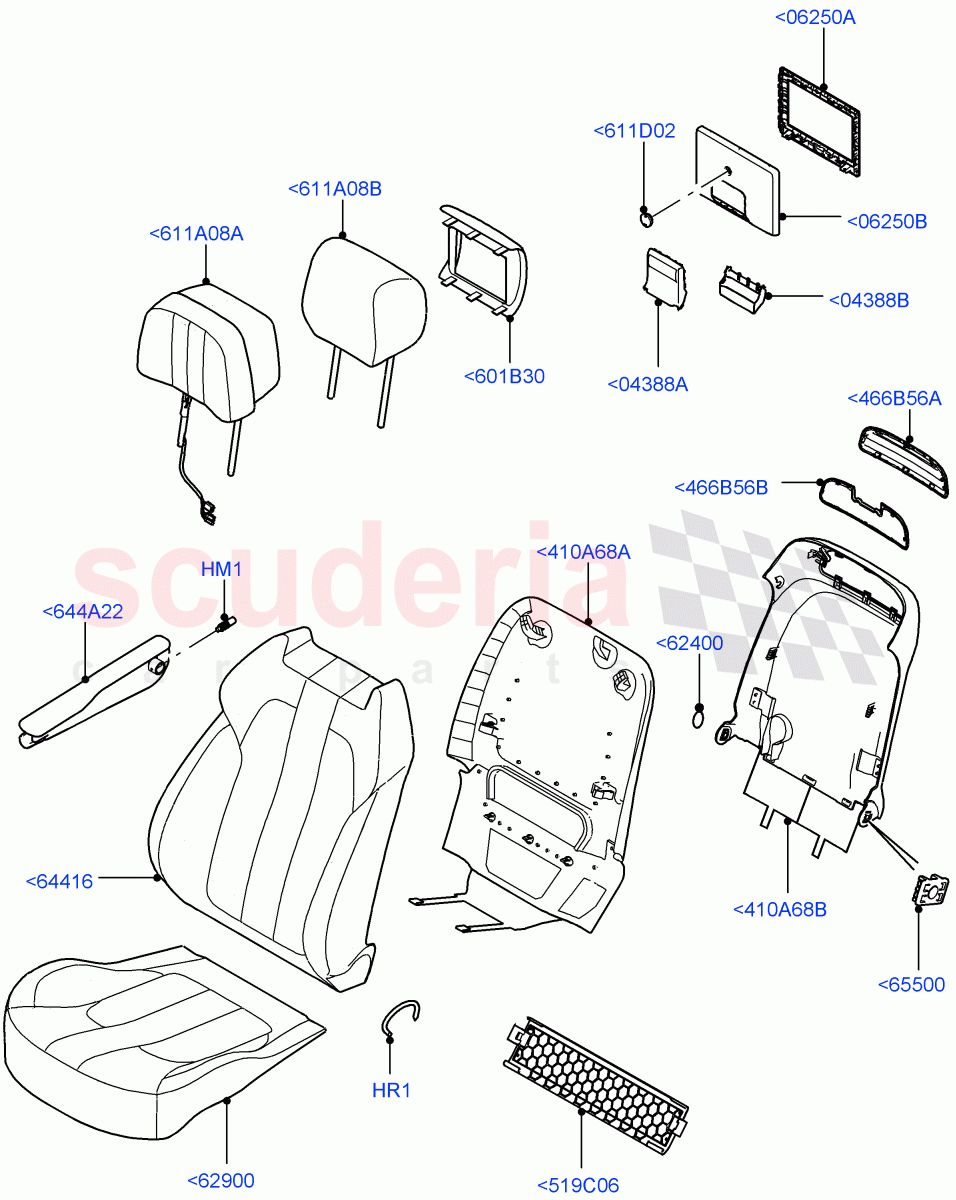 Front Seat Covers (Extended Windsor) ((V) TOHA999999) of Land Rover Land Rover Range Rover Sport (2014+) [3.0 Diesel 24V DOHC TC]