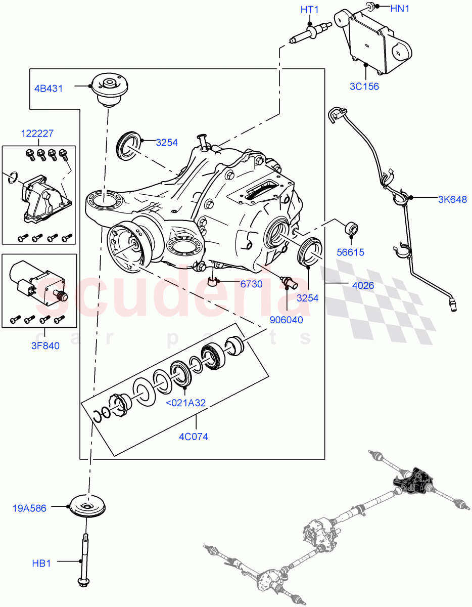 Rear Axle (3.0 V6 D Gen2 Twin Turbo, Rear Axle Locking Differential, 3.0L DOHC GDI SC V6 PETROL, Torque Vectoring By Braking (TVBB)) ((V) TOLA999999) of Land Rover Land Rover Range Rover Velar (2017+) [3.0 I6 Turbo Petrol AJ20P6]