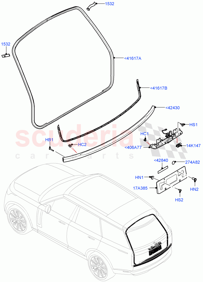 Luggage Compartment Door (Finisher And Seals) of Land Rover Land Rover Range Rover (2022+) [4.4 V8 Turbo Petrol NC10]