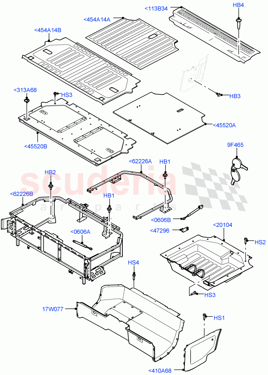 Load Compartment Trim (Commercial) (Standard Wheelbase, Version - Commercial) ((V) FROMM2000001) of Land Rover Land Rover Defender (2020+) [3.0 I6 Turbo Diesel AJ20D6]