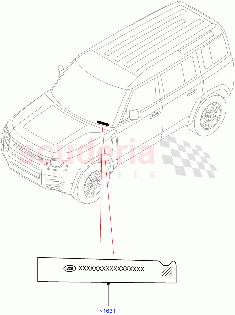 Labels (Windscreen) of Land Rover Land Rover Defender (2020+) [2.0 Turbo Petrol AJ200P]