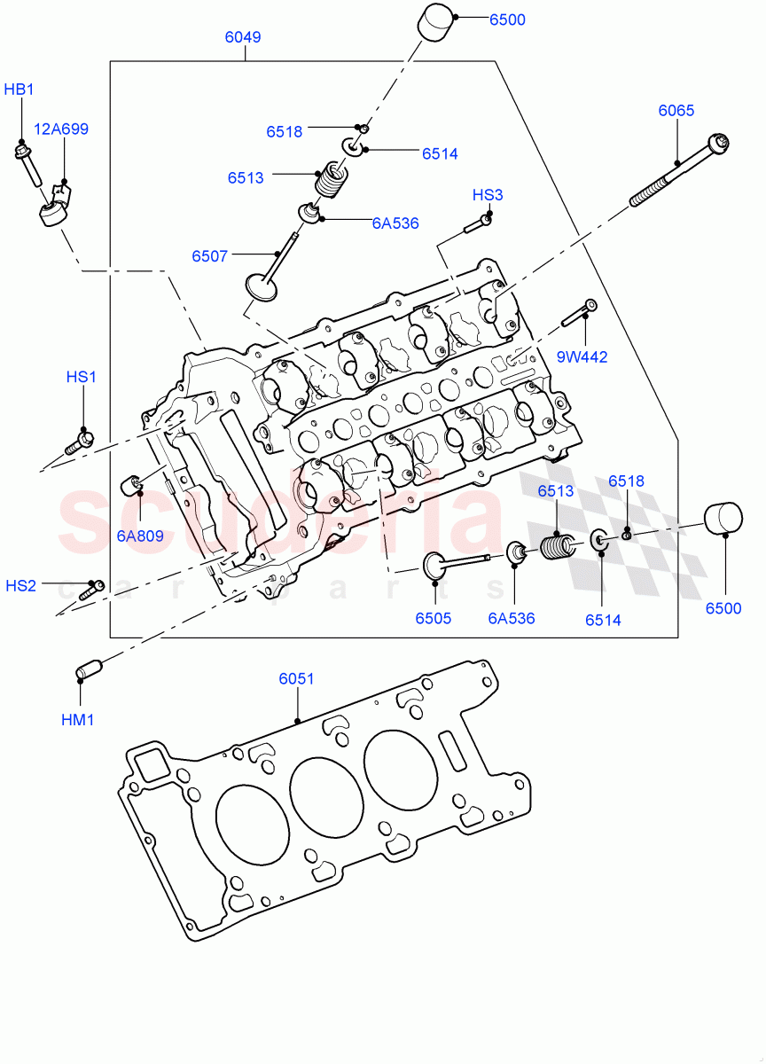Cylinder Head (Solihull Plant Build) (3.0L DOHC GDI SC V6 PETROL) ((V) FROMEA000001) of Land Rover Land Rover Range Rover (2012-2021) [3.0 DOHC GDI SC V6 Petrol]