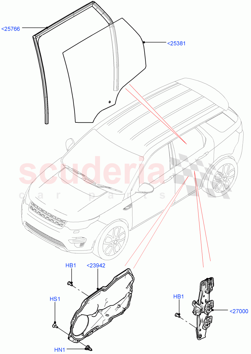 Rear Door Glass And Window Controls (Itatiaia (Brazil)) ((V) FROMGT000001) of Land Rover Land Rover Discovery Sport (2015+) [2.0 Turbo Petrol GTDI]