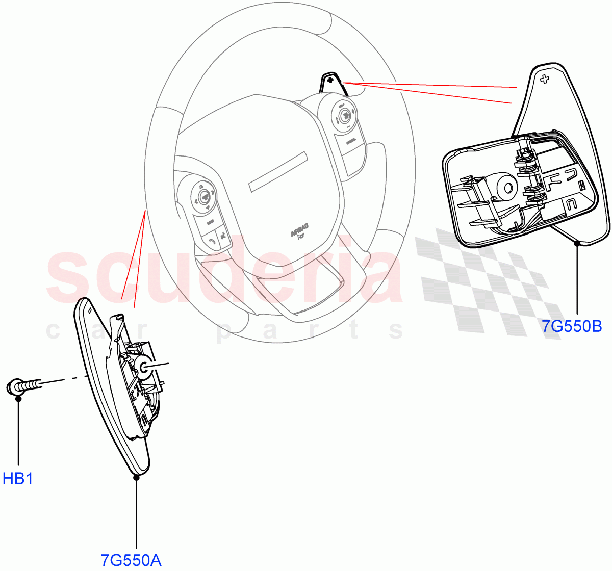 Gear Change-Automatic Transmission (1.5L AJ20P3 Petrol High PHEV, 8 Speed Automatic Trans 8G30, Halewood (UK), Paddle Shift, 1.5L AJ20P3 Petrol High) ((V) FROMLH000001) of Land Rover Land Rover Discovery Sport (2015+) [1.5 I3 Turbo Petrol AJ20P3]