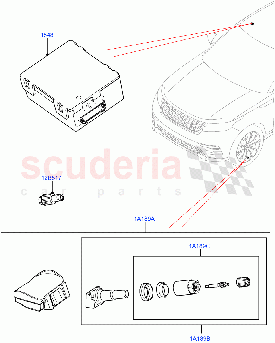 Tyre Pressure Monitor System ((V) TOMA310796) of Land Rover Land Rover Range Rover Velar (2017+) [3.0 DOHC GDI SC V6 Petrol]