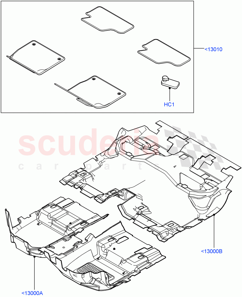 Floor Trim (5 Door, Itatiaia (Brazil)) ((V) FROMGT000001) of Land Rover Land Rover Range Rover Evoque (2012-2018) [2.0 Turbo Petrol AJ200P]