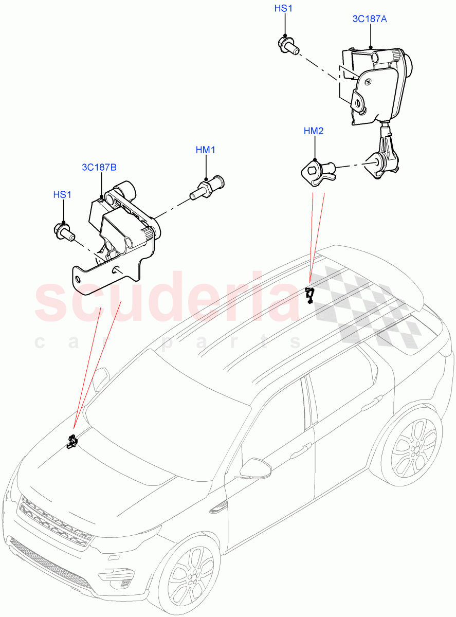 Automatic Headlamp Levelling System (Changsu (China), Less Adaptive Damping, With Adaptive Headlamps Bi Xenon, With BI - Xenon Headlamps) ((V) FROMFG000001, (V) TOKG446856) of Land Rover Land Rover Discovery Sport (2015+) [1.5 I3 Turbo Petrol AJ20P3]