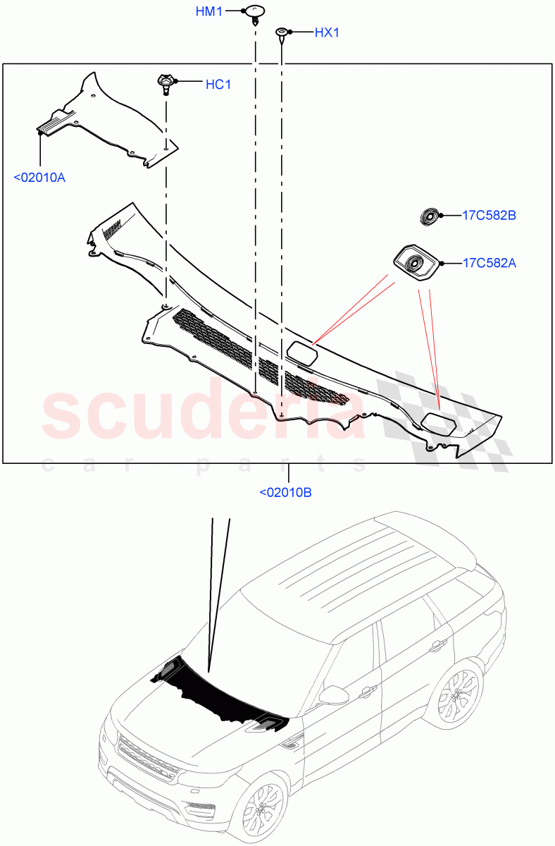 Cowl/Panel And Related Parts of Land Rover Land Rover Range Rover Sport (2014+) [5.0 OHC SGDI SC V8 Petrol]
