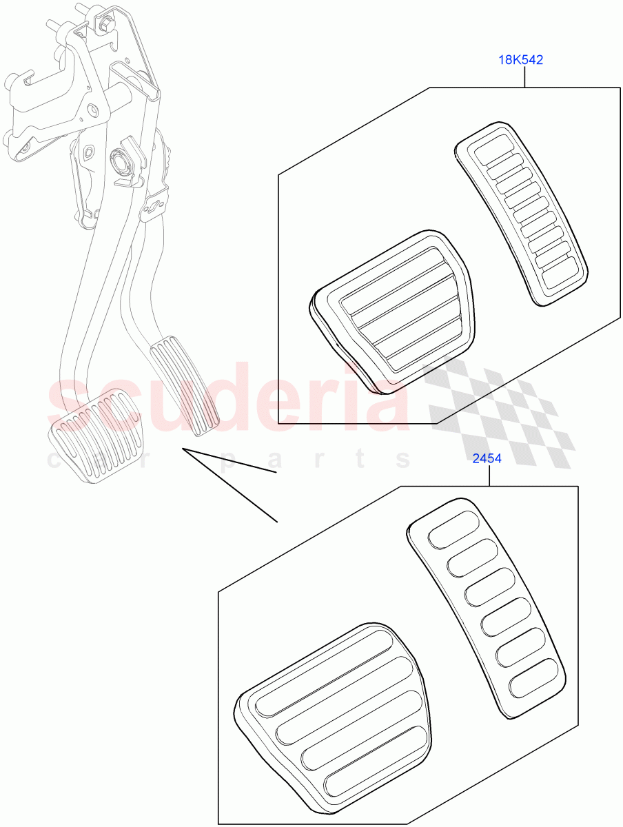 Pedal Covers (Accessory) of Land Rover Land Rover Range Rover Sport (2014+) [3.0 I6 Turbo Petrol AJ20P6]