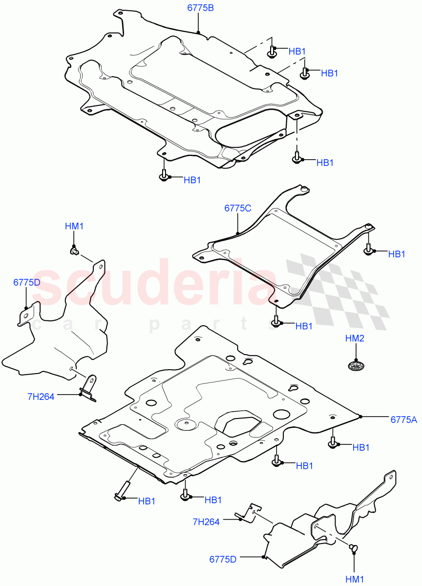 Splash And Heat Shields (Splash Shield) of Land Rover Land Rover Range Rover Sport (2014+) [4.4 DOHC Diesel V8 DITC]