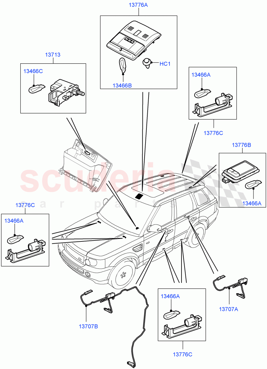Interior Lamps ((V) FROMAA000001) of Land Rover Land Rover Range Rover Sport (2010-2013) [3.6 V8 32V DOHC EFI Diesel]
