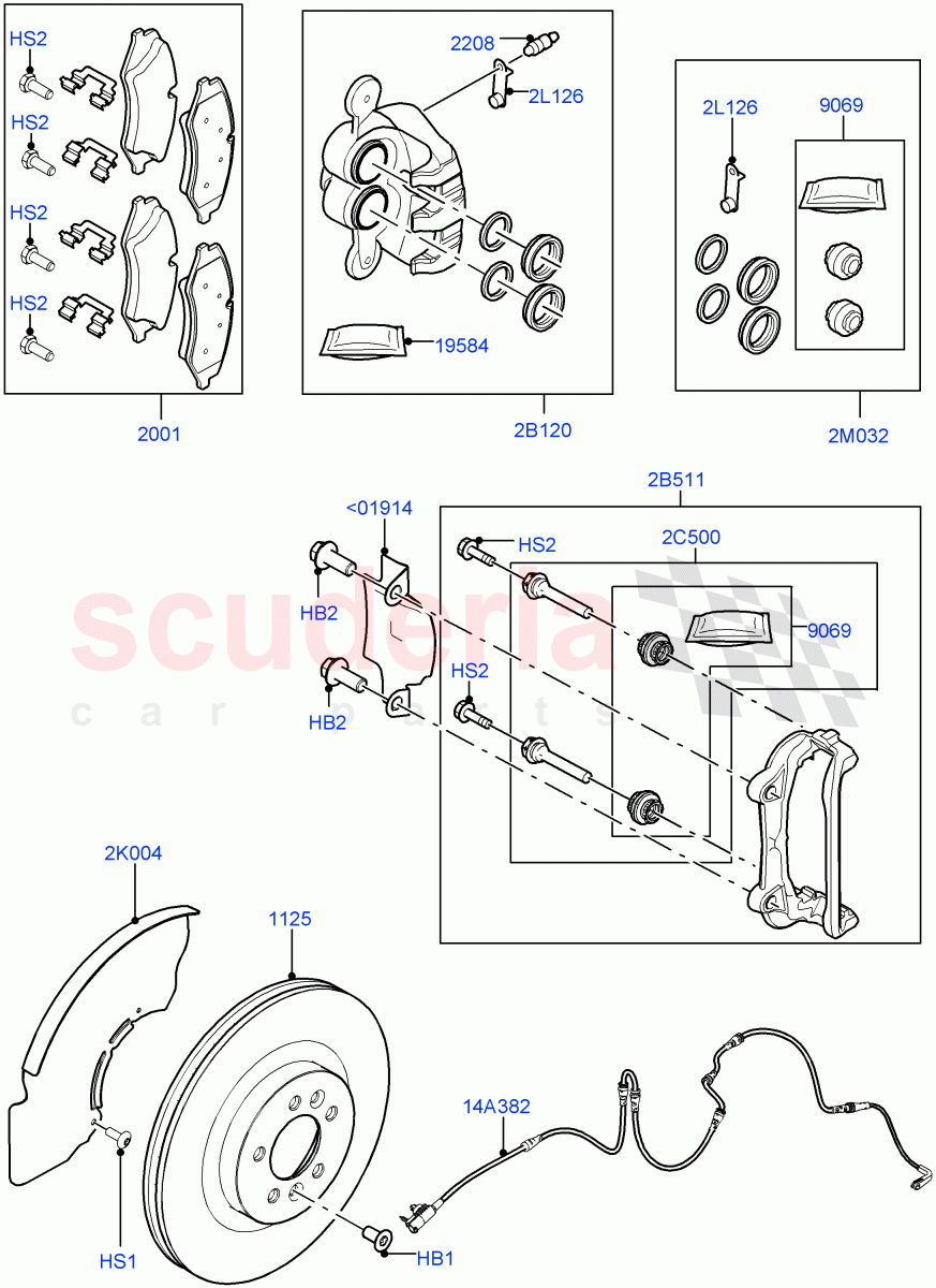 Front Brake Discs And Calipers (Front Disc And Caliper Size 19) ((V) FROMGA285153, (V) TOHA999999) of Land Rover Land Rover Range Rover (2012-2021) [3.0 DOHC GDI SC V6 Petrol]