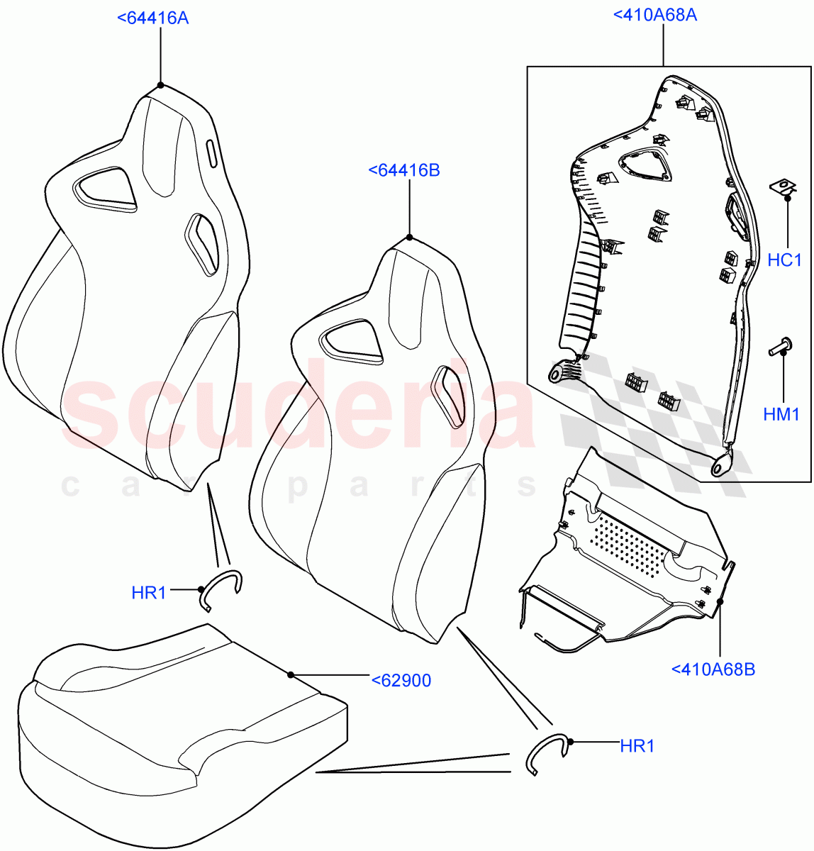 Front Seat Covers (Halewood (UK), Seat - Premium) ((V) TOFH999999) of Land Rover Land Rover Range Rover Evoque (2012-2018) [2.2 Single Turbo Diesel]