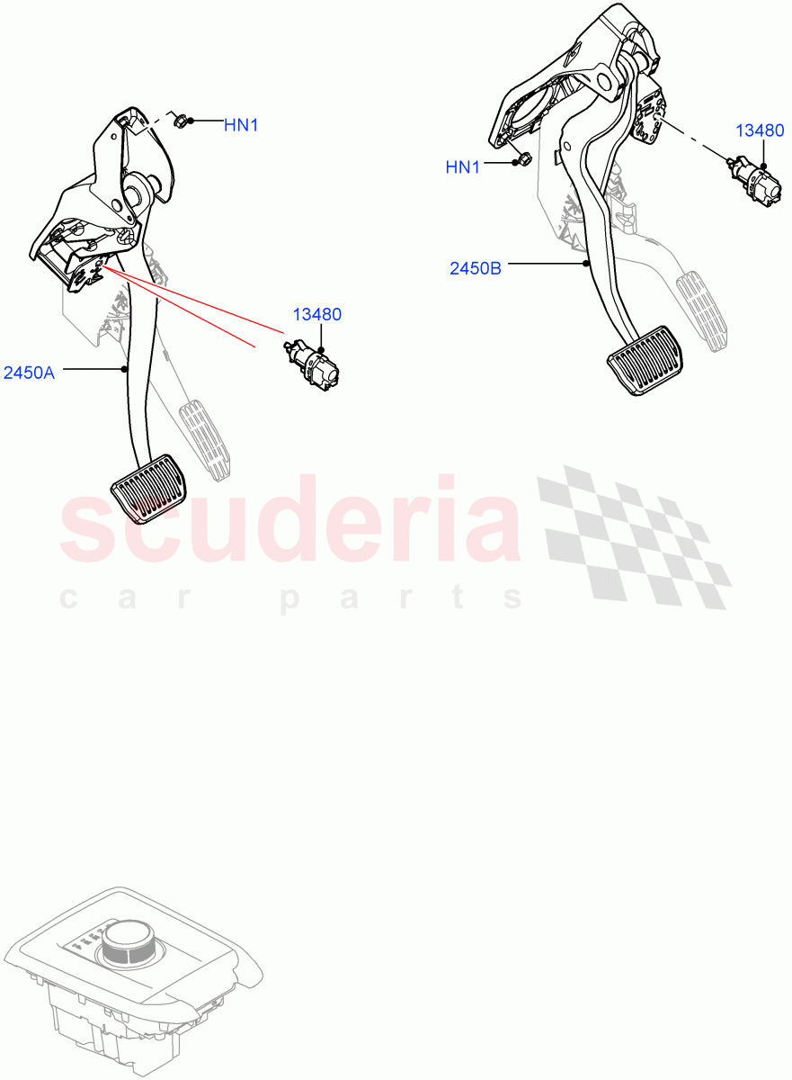 Brake And Clutch Controls (9 Speed Auto Trans 9HP50, Halewood (UK)) ((V) TOLH999999) of Land Rover Land Rover Range Rover Evoque (2019+) [2.0 Turbo Diesel]