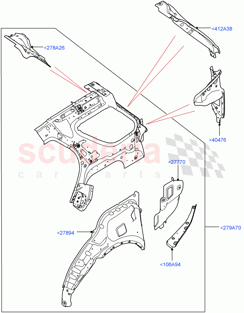Side Panels - Inner (Solihull Plant Build, Inner - Front, Middle - Rear) ((V) FROMHA000001) of Land Rover Land Rover Discovery 5 (2017+) [3.0 I6 Turbo Diesel AJ20D6]