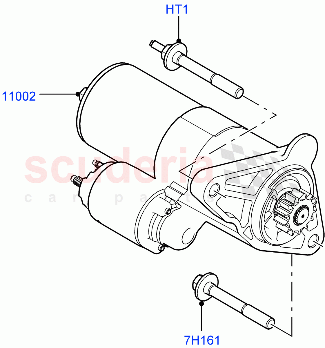 Starter Motor (2.0L AJ20D4 Diesel Mid PTA, Halewood (UK), 2.0L AJ20D4 Diesel LF PTA, 2.0L AJ20D4 Diesel High PTA) of Land Rover Land Rover Range Rover Evoque (2019+) [2.0 Turbo Diesel]