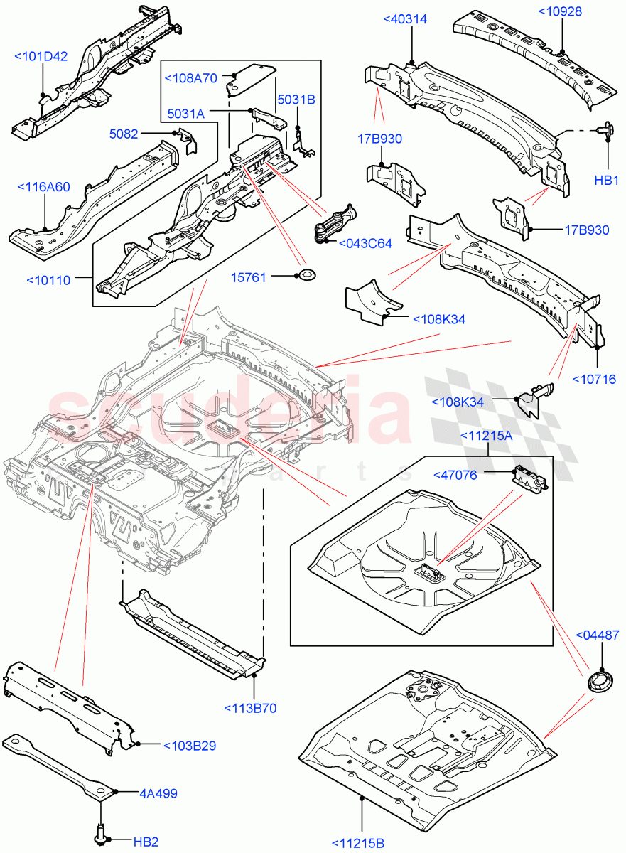 Floor Pan - Centre And Rear (Changsu (China)) ((V) FROMFG000001) of Land Rover Land Rover Discovery Sport (2015+) [1.5 I3 Turbo Petrol AJ20P3]