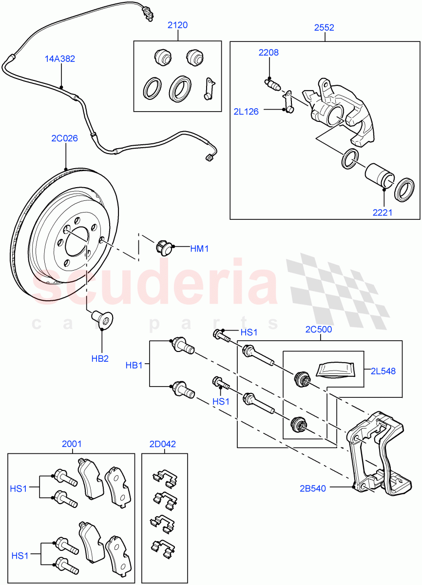 Rear Brake Discs And Calipers (With Standard Duty Coil Spring Susp) ((V) FROMDA000001) of Land Rover Land Rover Discovery 4 (2010-2016) [4.0 Petrol V6]