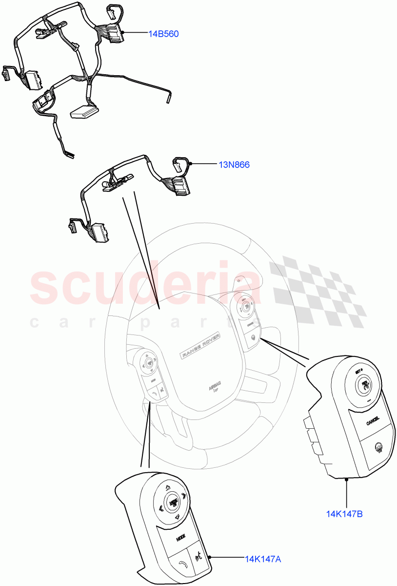 Switches (Steering Wheel) of Land Rover Land Rover Range Rover (2012-2021) [3.0 DOHC GDI SC V6 Petrol]