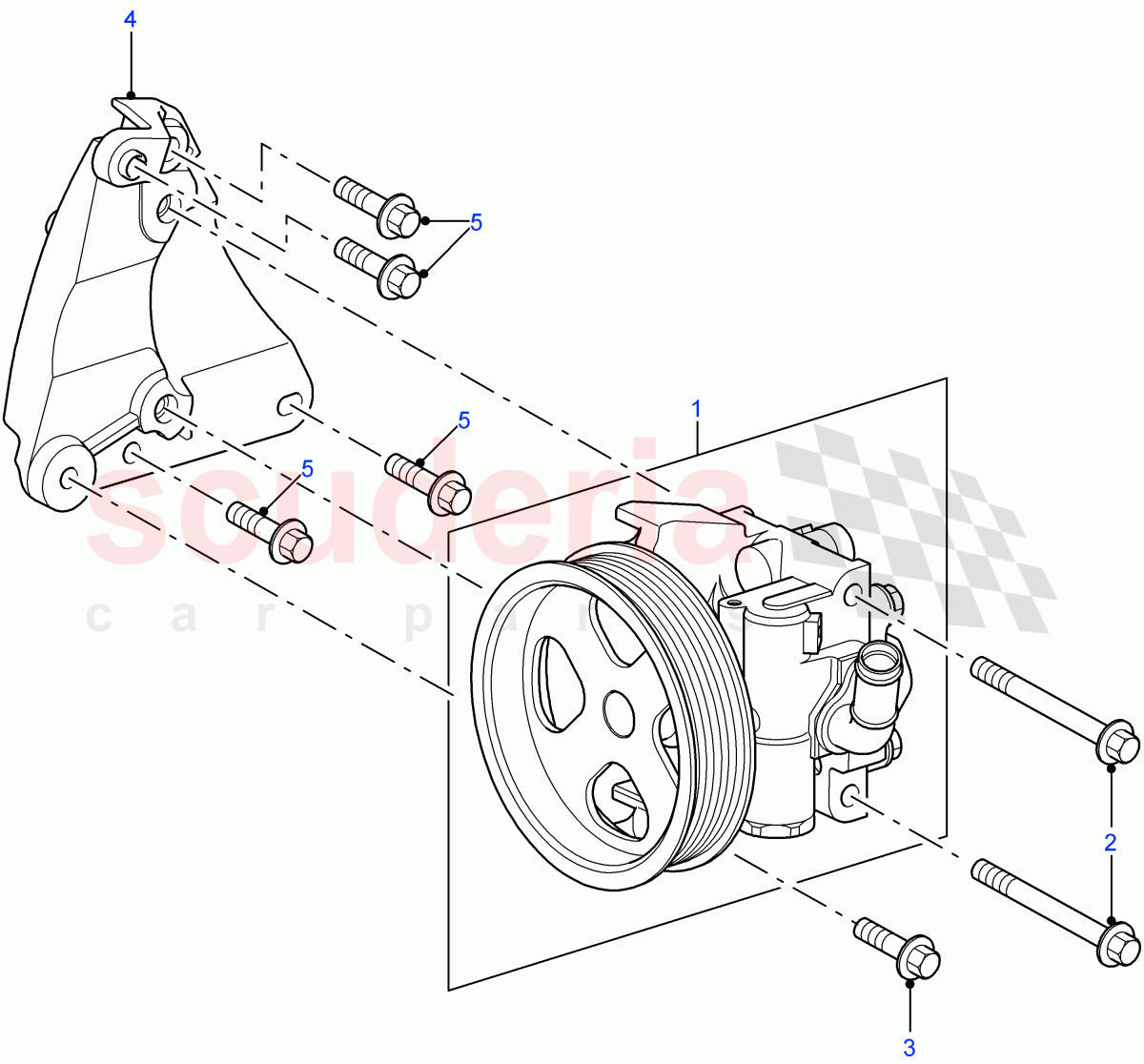 Power Steering Pump ((V) FROM7A000001) of Land Rover Land Rover Defender (2007-2016)
