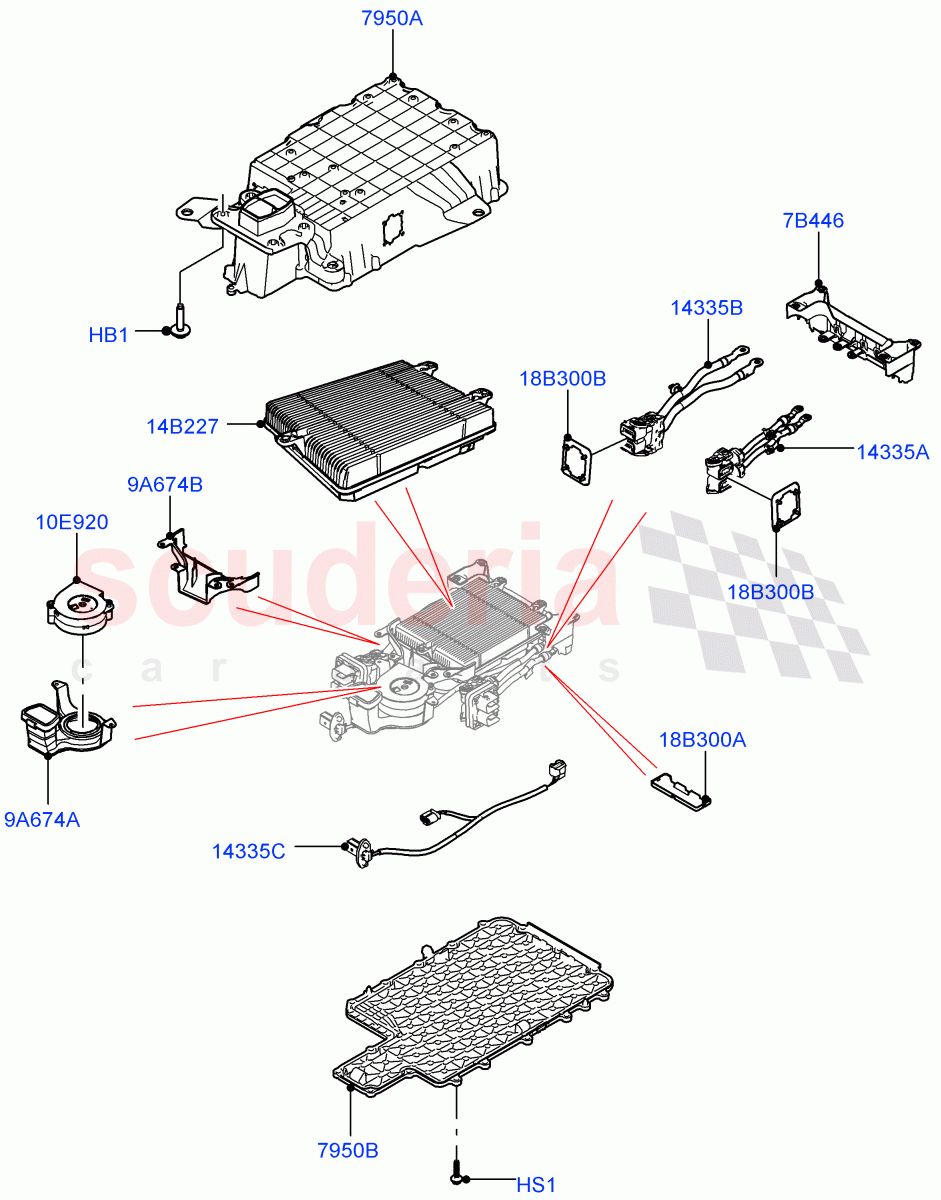 Hybrid Electrical Modules (MHEV Converter, Cooling Duct And Fans) (Electric Engine Battery-MHEV) of Land Rover Land Rover Range Rover Sport (2014+) [3.0 DOHC GDI SC V6 Petrol]