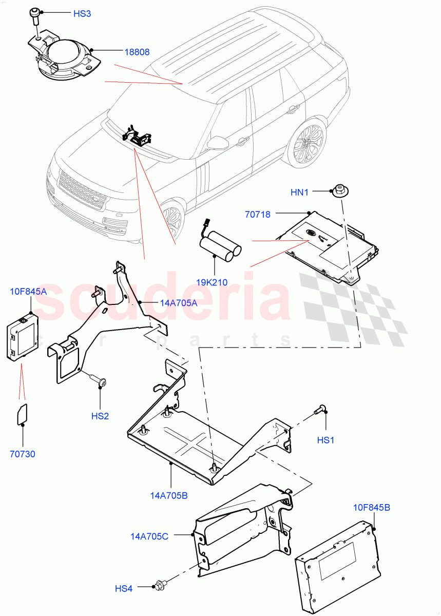 Telematics (Telematics Control Unit) ((V) FROMEA000001, (V) TOGA999999) of Land Rover Land Rover Range Rover (2012-2021) [3.0 I6 Turbo Petrol AJ20P6]