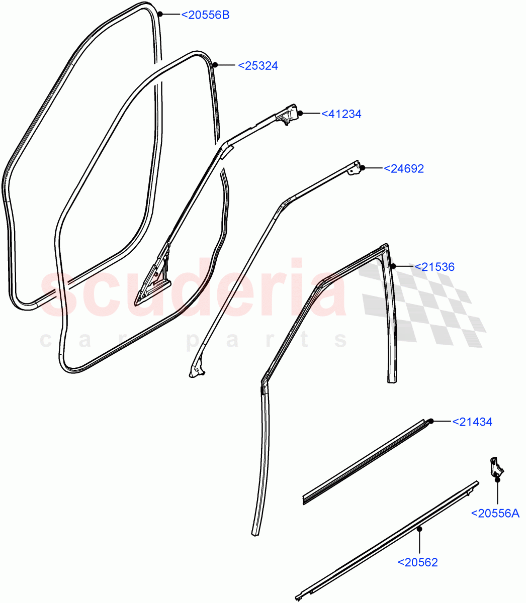 Front Doors, Hinges & Weatherstrips (Weatherstrips And Seals) (Changsu (China)) of Land Rover Land Rover Range Rover Evoque (2019+) [1.5 I3 Turbo Petrol AJ20P3]