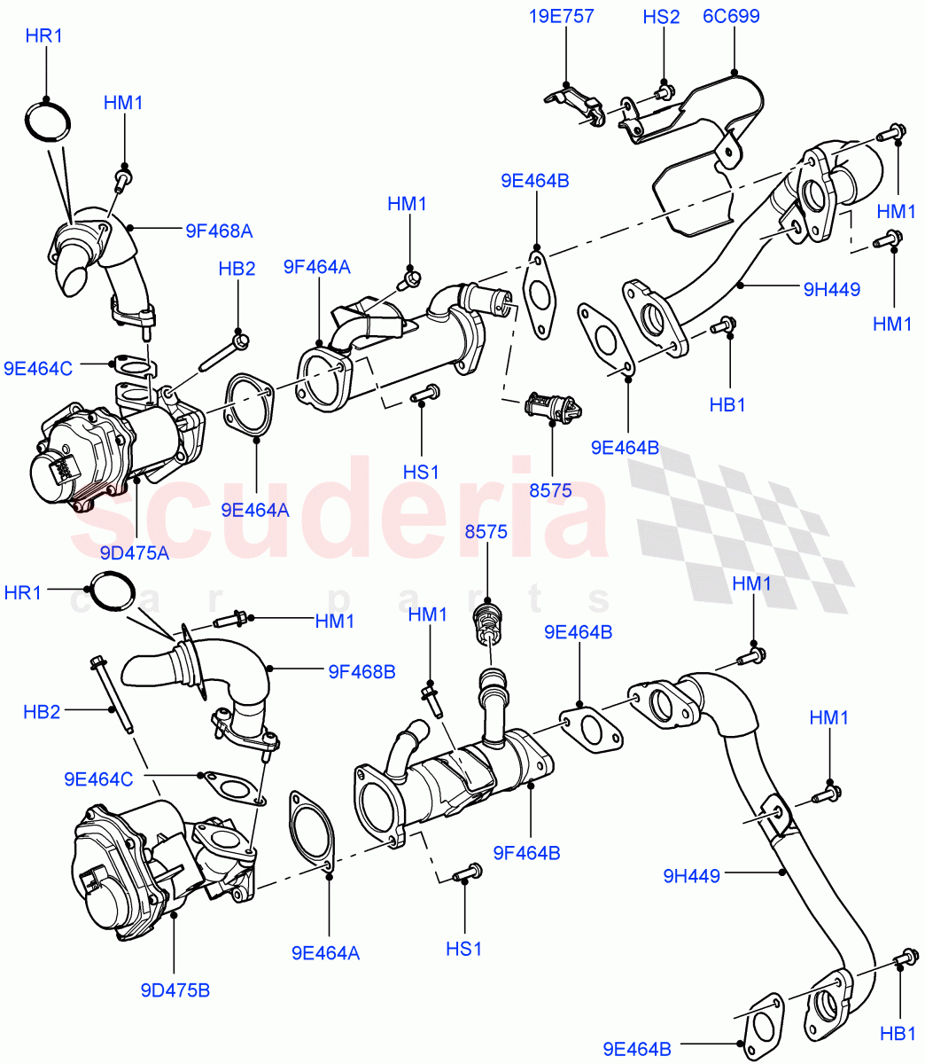 Exhaust Gas Recirculation (3.6L V8 32V DOHC EFi Diesel Lion) ((V) FROMAA000001) of Land Rover Land Rover Range Rover Sport (2010-2013) [3.6 V8 32V DOHC EFI Diesel]