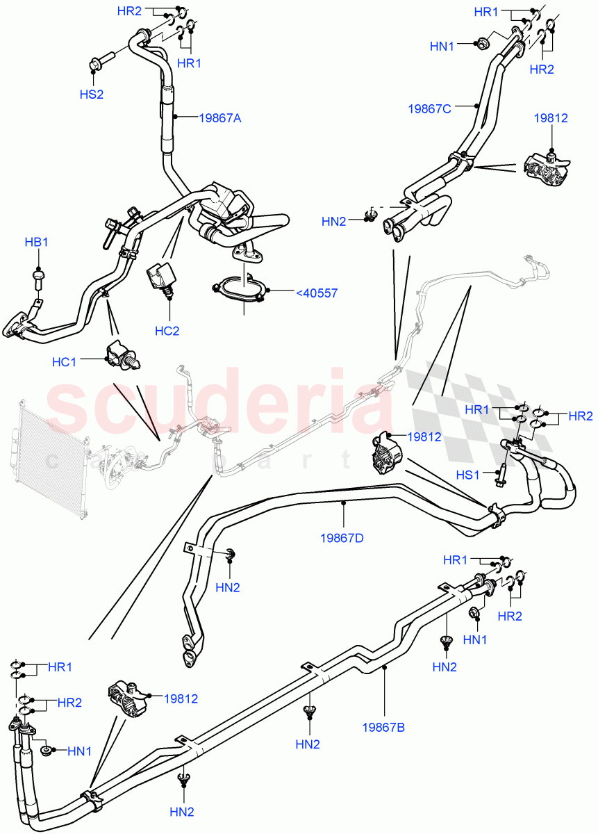 Air Conditioning Condensr/Compressr (Front / Rear) (With Air Conditioning - Front/Rear) ((V) TOJA999999) of Land Rover Land Rover Range Rover (2012-2021) [5.0 OHC SGDI SC V8 Petrol]