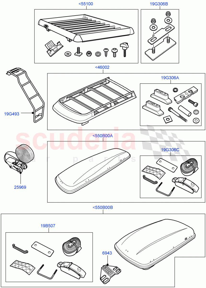 Roof Rack Systems (Accessory) ((V) TO9A999999) of Land Rover Land Rover Range Rover Sport (2005-2009) [3.6 V8 32V DOHC EFI Diesel]