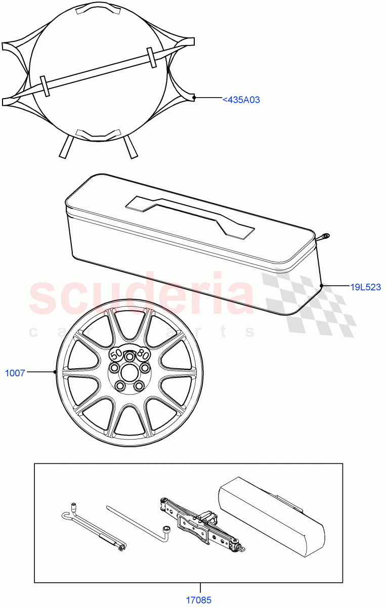 Accessory Wheels (Spare wheel kit) of Land Rover Land Rover Range Rover (2012-2021) [5.0 OHC SGDI SC V8 Petrol]