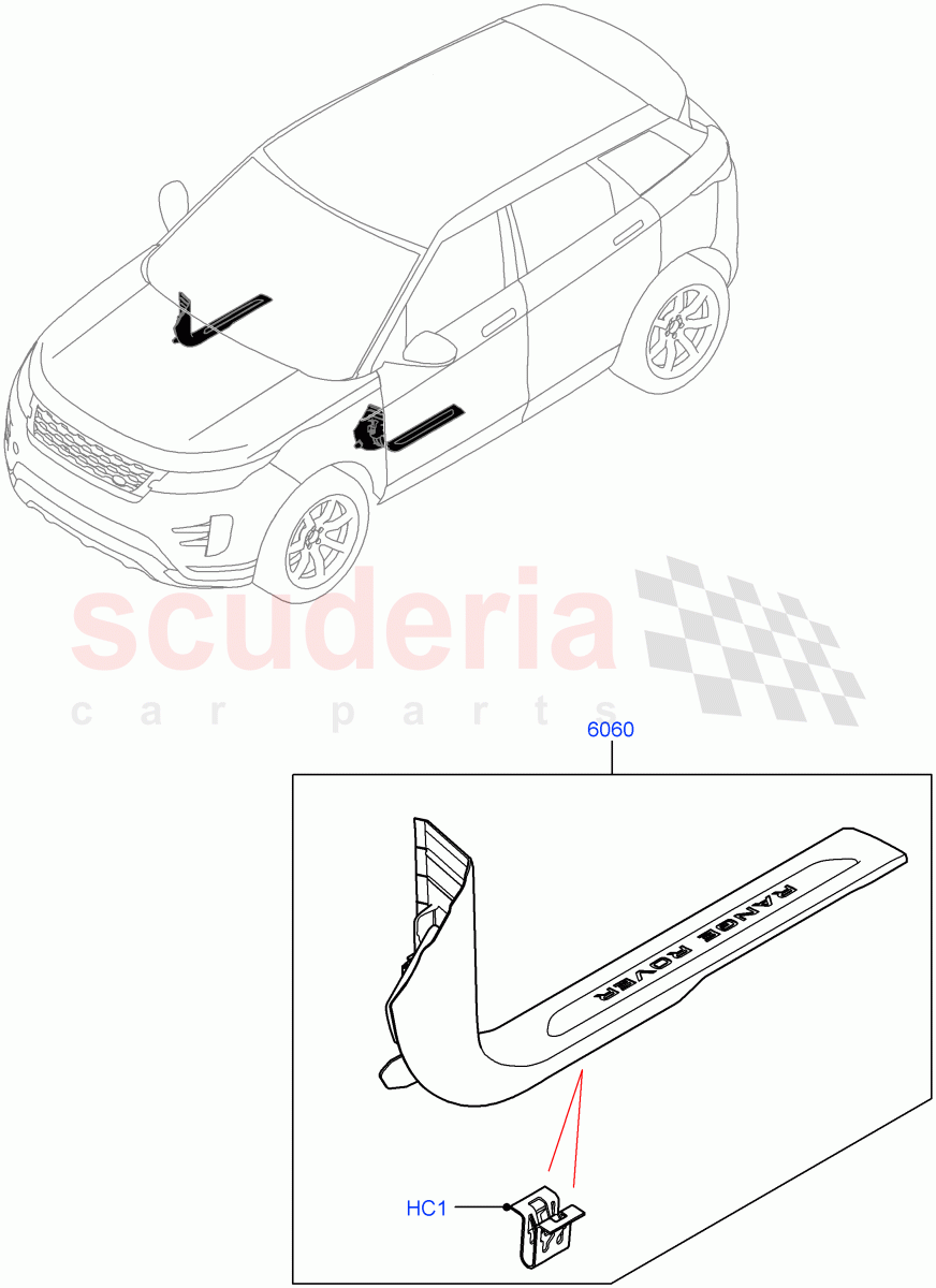 Door Sill Finishers (Itatiaia (Brazil)) of Land Rover Land Rover Range Rover Evoque (2019+) [1.5 I3 Turbo Petrol AJ20P3]