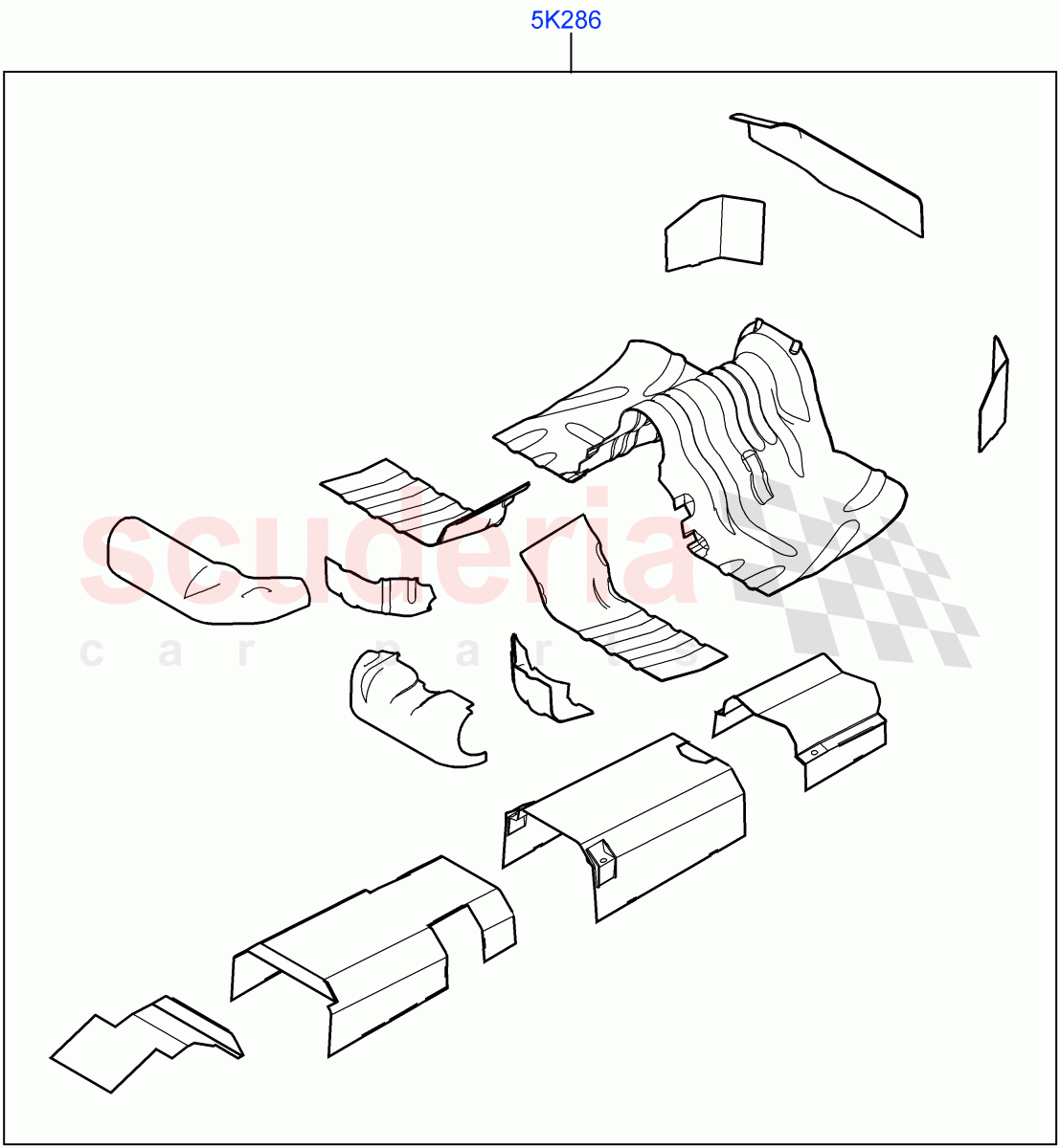 Floor Pan - Centre And Rear (Heatshield, Steel Floor) (Armoured) ((V) FROMJA000001) of Land Rover Land Rover Range Rover (2012-2021) [5.0 OHC SGDI SC V8 Petrol]