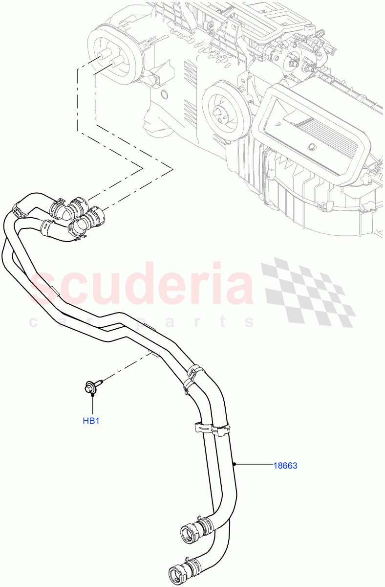 Heater Hoses (2.0L I4 DSL HIGH DOHC AJ200, Less Heater, With Ptc Heater) of Land Rover Land Rover Defender (2020+) [2.0 Turbo Petrol AJ200P]