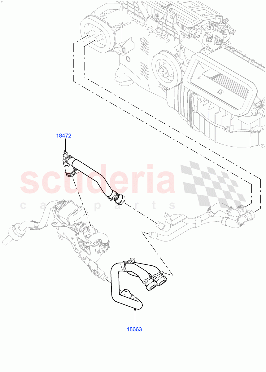 Heater Hoses (Front) (4.4L DOHC DITC V8 Diesel, With Fuel Fired Heater) ((V) FROMJA000001, (V) TOJA999999) of Land Rover Land Rover Range Rover Sport (2014+) [3.0 I6 Turbo Petrol AJ20P6]