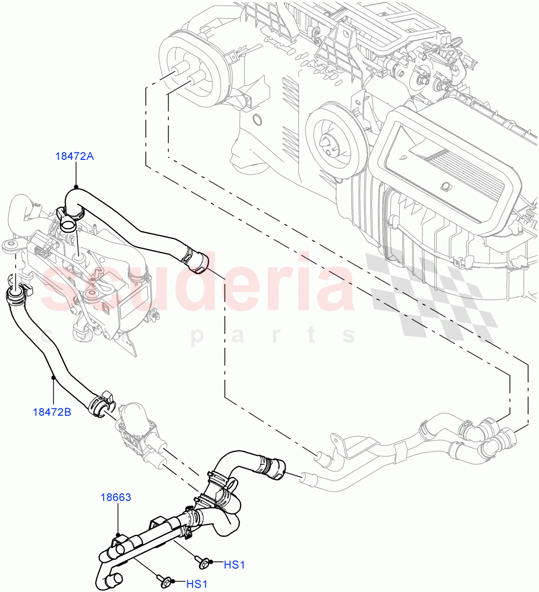 Heater Hoses (Front) (2.0L 16V TIVCT T/C 240PS Petrol) of Land Rover Land Rover Range Rover Sport (2014+) [3.0 I6 Turbo Petrol AJ20P6]