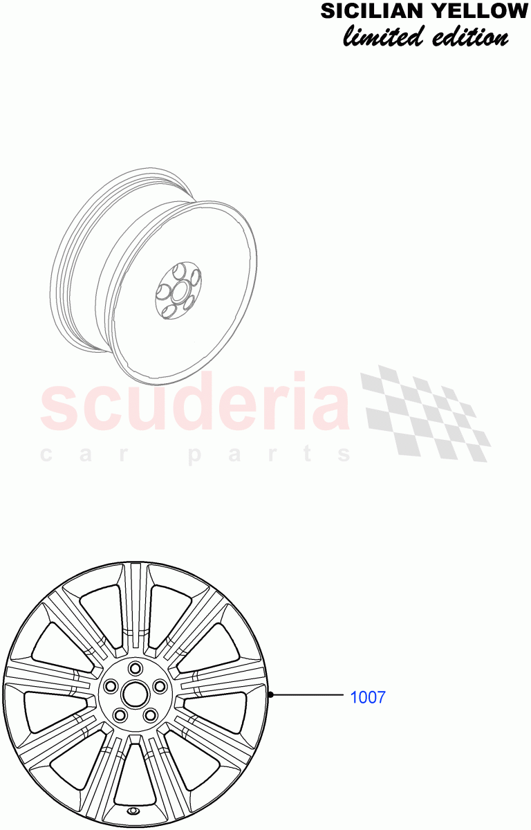 Wheels (Sicilian Yellow Limited Edition, Halewood (UK)) ((V) FROMDH000001) of Land Rover Land Rover Range Rover Evoque (2012-2018) [2.0 Turbo Petrol AJ200P]