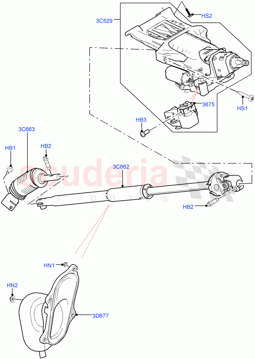 Steering Column of Land Rover Land Rover Range Rover (2012-2021) [3.0 I6 Turbo Diesel AJ20D6]