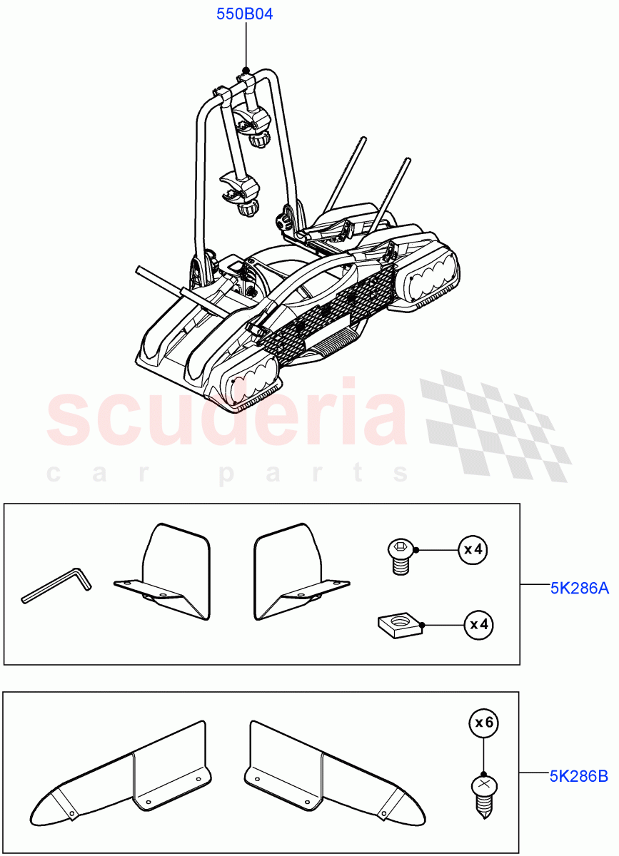 Carriers & Boxes (Accessory, Nitra Plant Build, Solihull Plant Build, Bike Carriers) of Land Rover Land Rover Discovery 5 (2017+) [3.0 I6 Turbo Petrol AJ20P6]