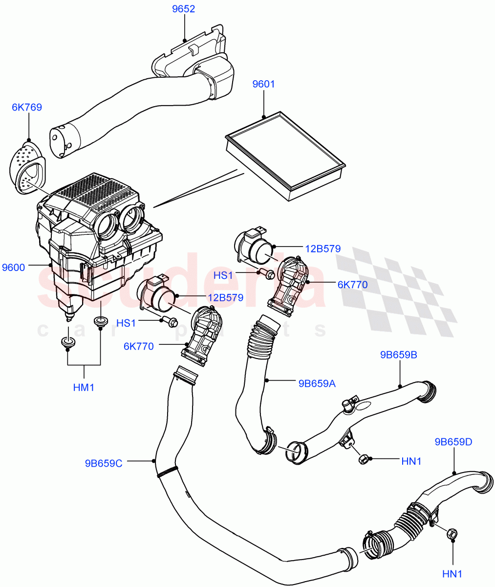 Air Cleaner (3.6L V8 32V DOHC EFi Diesel Lion) ((V) FROMAA000001) of Land Rover Land Rover Range Rover Sport (2010-2013) [3.6 V8 32V DOHC EFI Diesel]