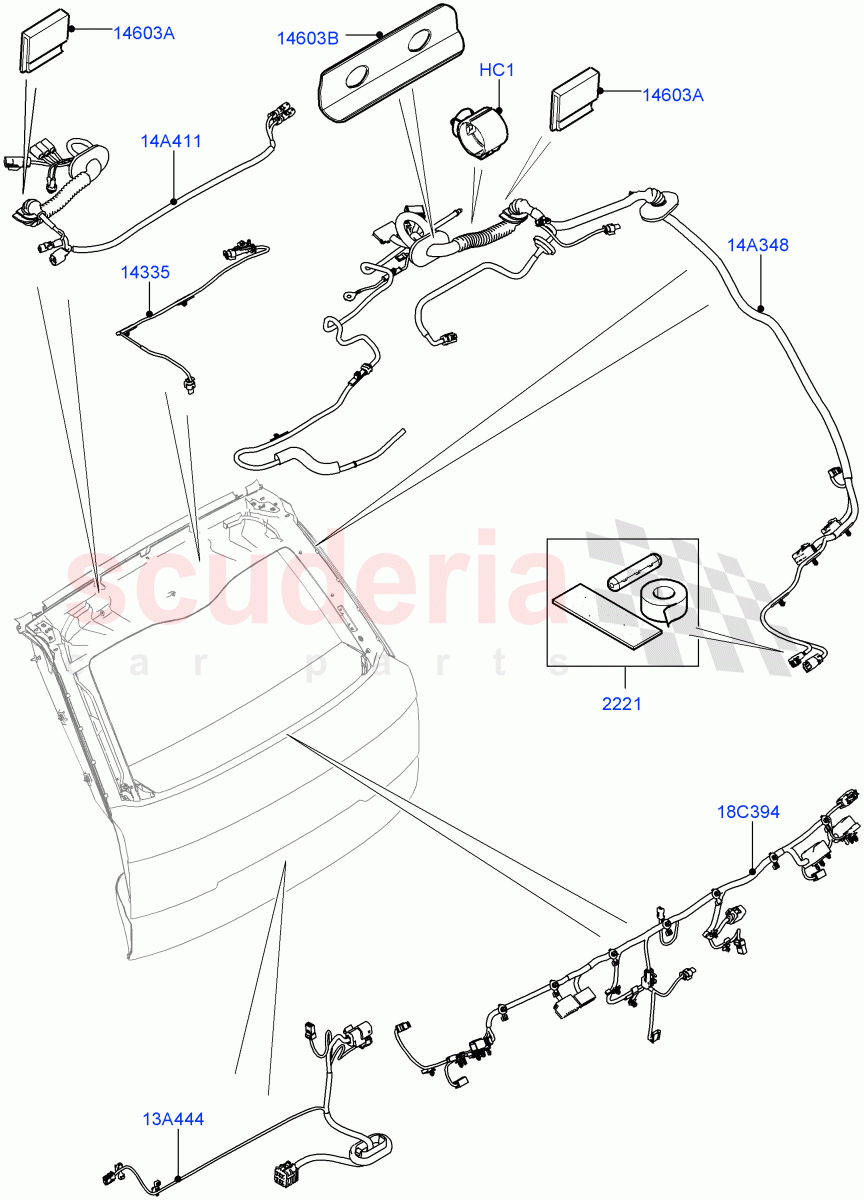 Electrical Wiring - Body And Rear (Tailgate) of Land Rover Land Rover Range Rover (2012-2021) [3.0 DOHC GDI SC V6 Petrol]