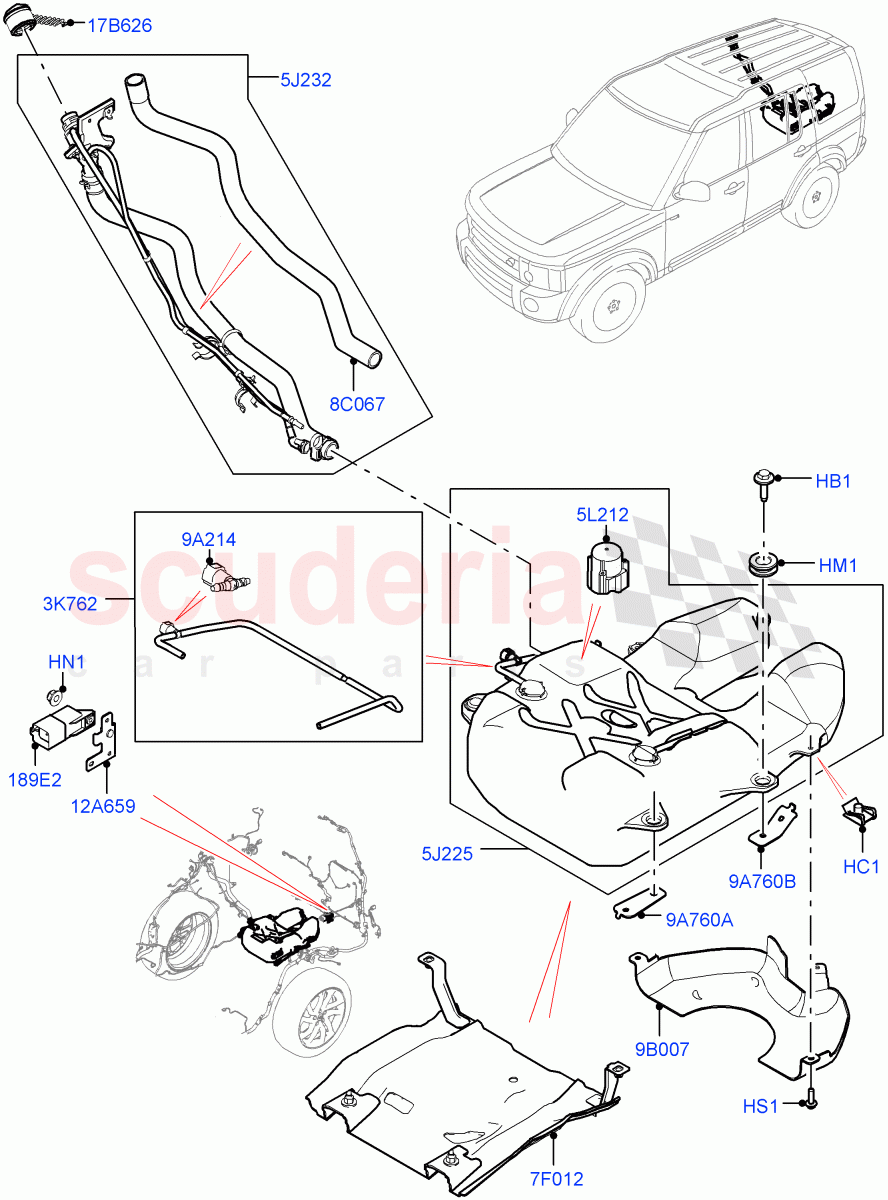 Exhaust Fluid Injection System (3.0 V6 Diesel, With Diesel Exh Fluid Emission Tank) ((V) FROMGA000001) of Land Rover Land Rover Discovery 4 (2010-2016) [3.0 Diesel 24V DOHC TC]