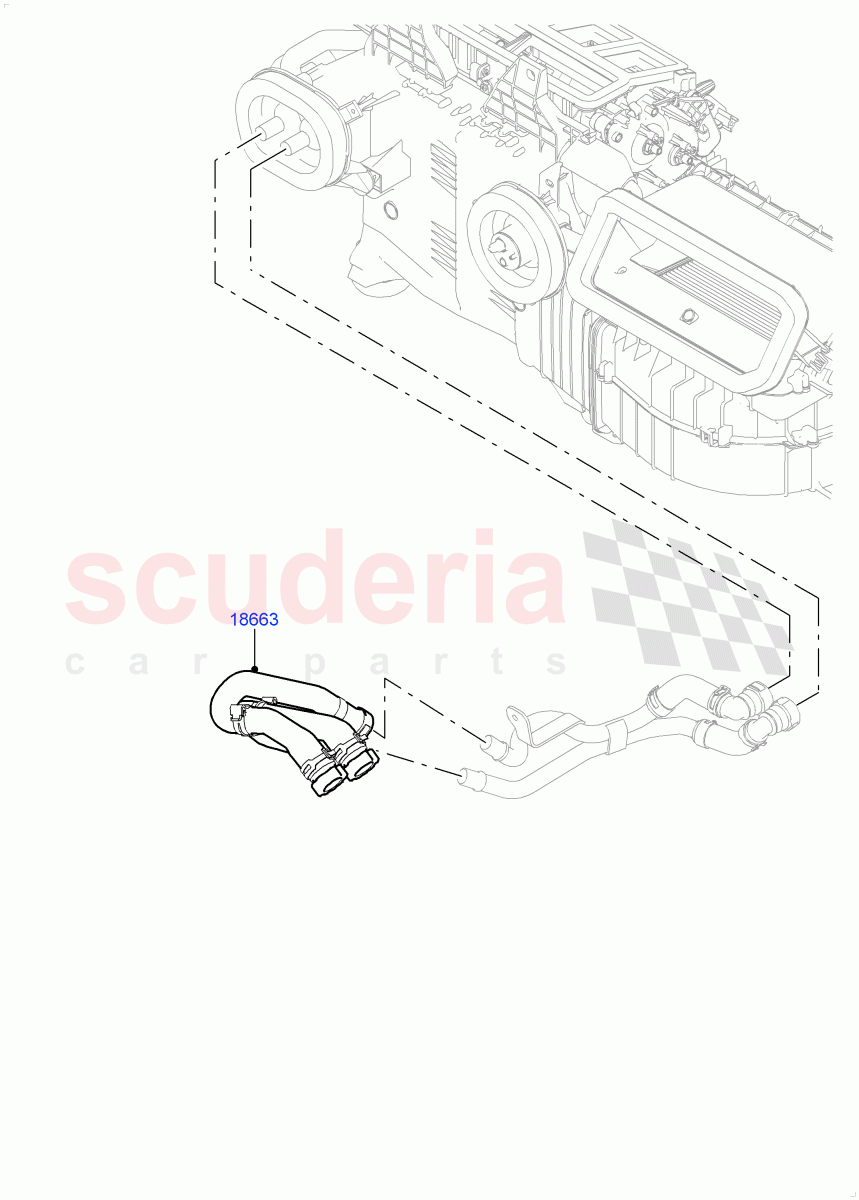 Heater Hoses (Front) (4.4L DOHC DITC V8 Diesel, Less Heater, With Ptc Heater, With Fresh Air Heater) of Land Rover Land Rover Range Rover (2012-2021) [5.0 OHC SGDI NA V8 Petrol]