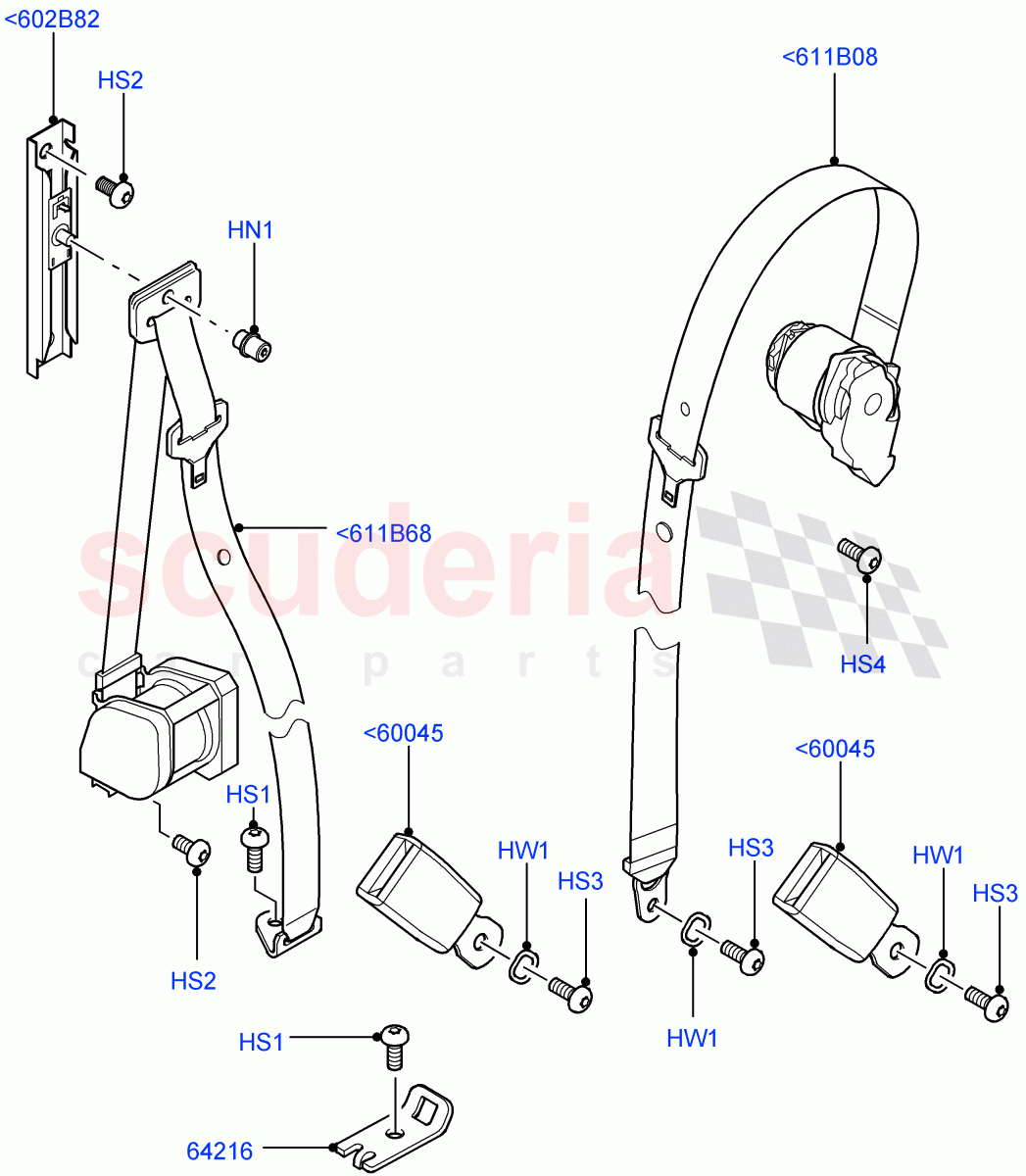 Rear Seat Belts (Less Armoured) ((V) FROMAA000001) of Land Rover Land Rover Range Rover (2010-2012) [5.0 OHC SGDI SC V8 Petrol]