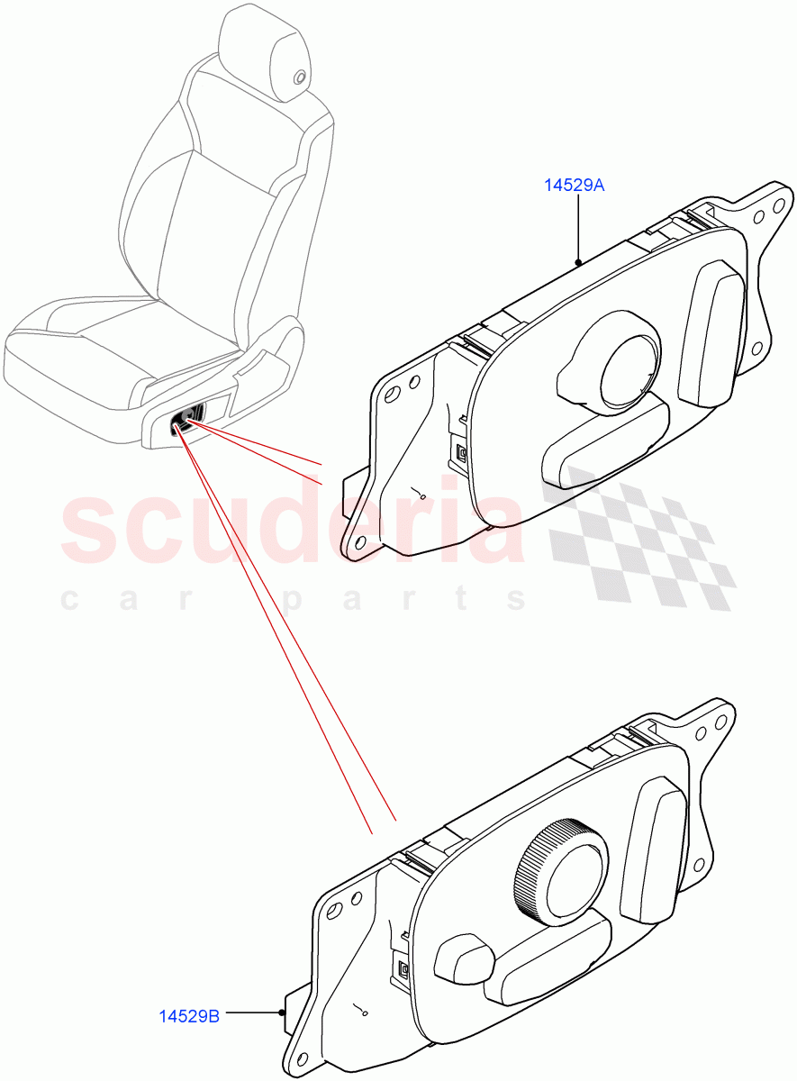 Switches (Front Seats, Solihull Plant Build) ((V) FROMHA000001) of Land Rover Land Rover Discovery 5 (2017+) [3.0 I6 Turbo Diesel AJ20D6]