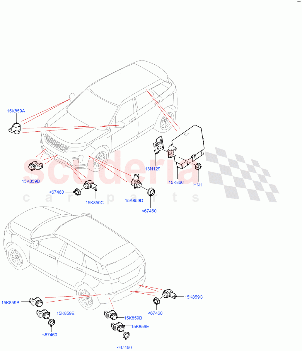 Parking Distance Control (Changsu (China)) ((V) TOMG575834) of Land Rover Land Rover Range Rover Evoque (2019+) [2.0 Turbo Diesel]