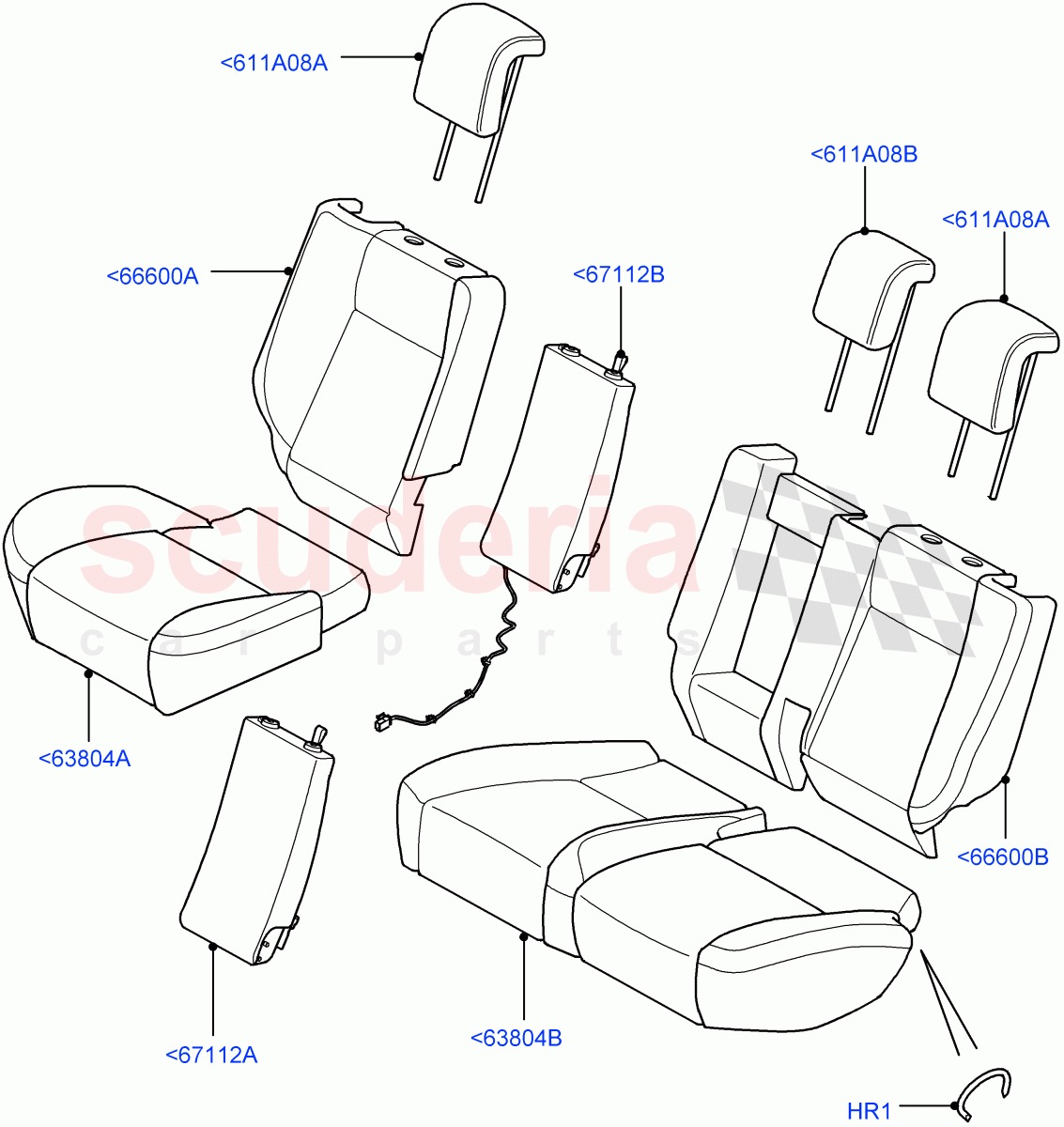 Rear Seat Covers (Leather/Alcantara) ((V) FROMAA000001) of Land Rover Land Rover Range Rover Sport (2010-2013) [3.0 Diesel 24V DOHC TC]