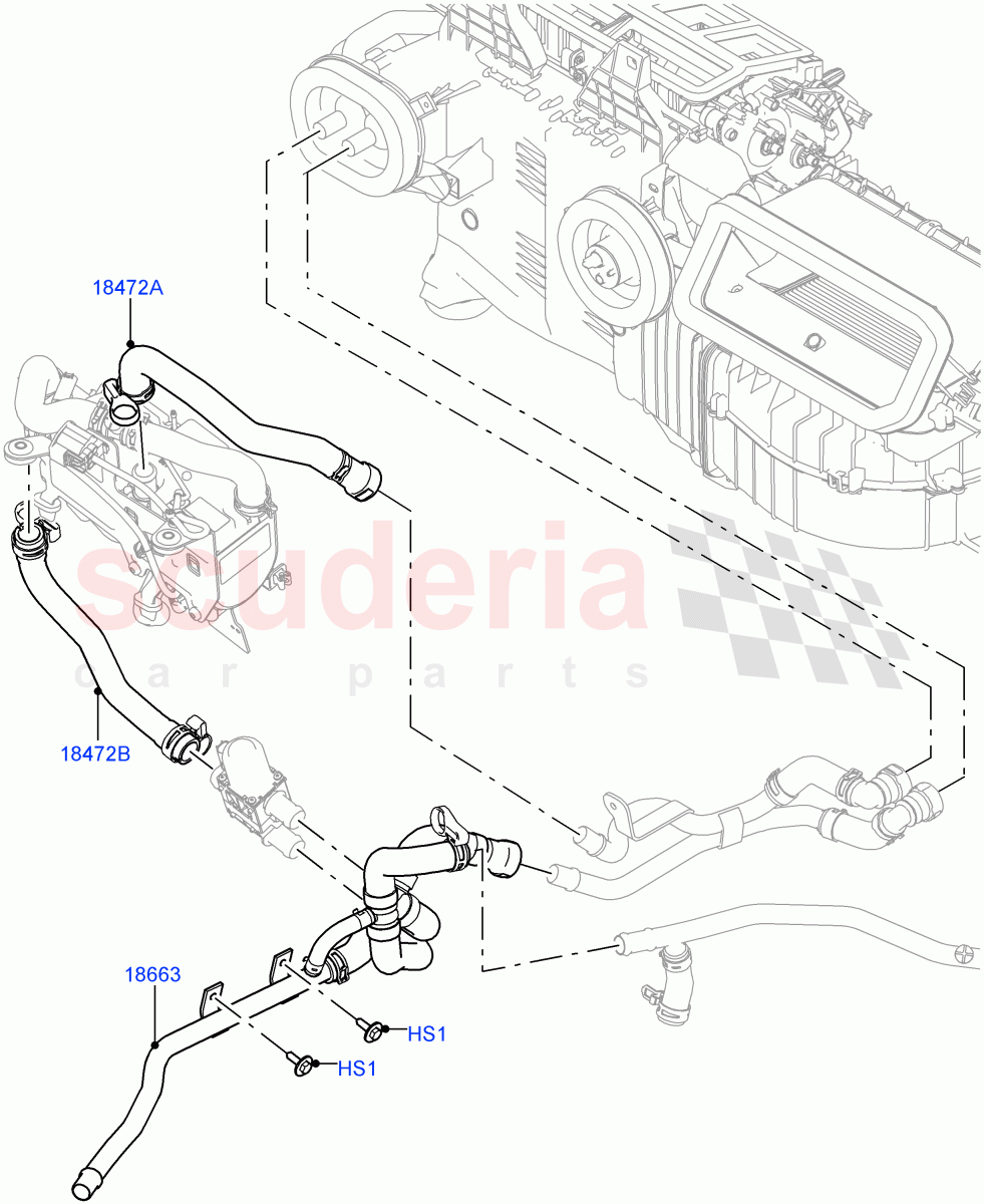 Heater Hoses (Front) (3.0 V6 Diesel, Park Heating With Remote Control) ((V) TOHA999999) of Land Rover Land Rover Range Rover (2012-2021) [5.0 OHC SGDI SC V8 Petrol]